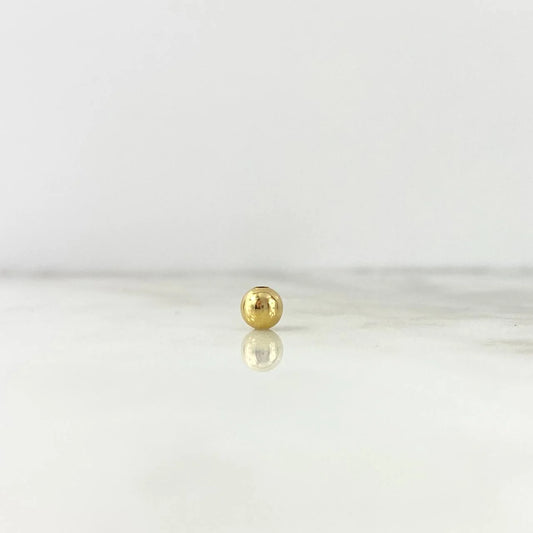 Bead 5mm Plain 5mm Yellow Gold 18K