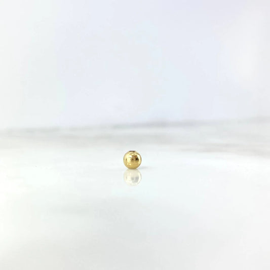 Bead 4mm Plain 4mm Yellow Gold 18K