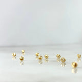Bead 3mm Diamond Cut 3mm Yellow Gold 18K