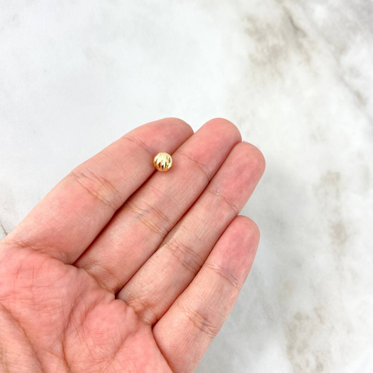Diamond Cut Bead 7mm Yellow Gold 18K *