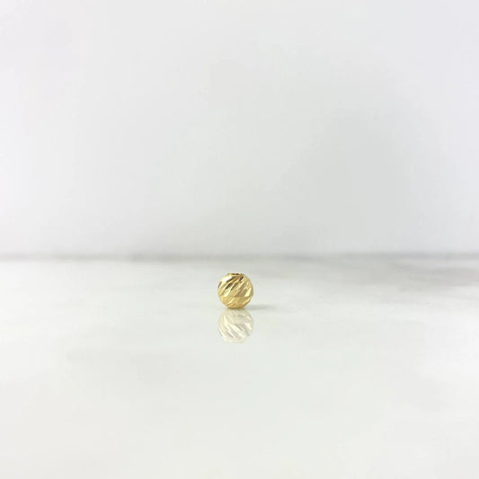 Bead 6mm Diamond Cut 6mm Yellow Gold 18K