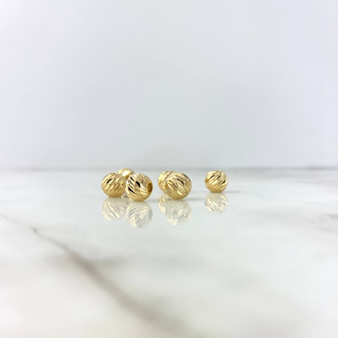 Diamond Cut Bead 8mm 0.4gr / 18K Gold