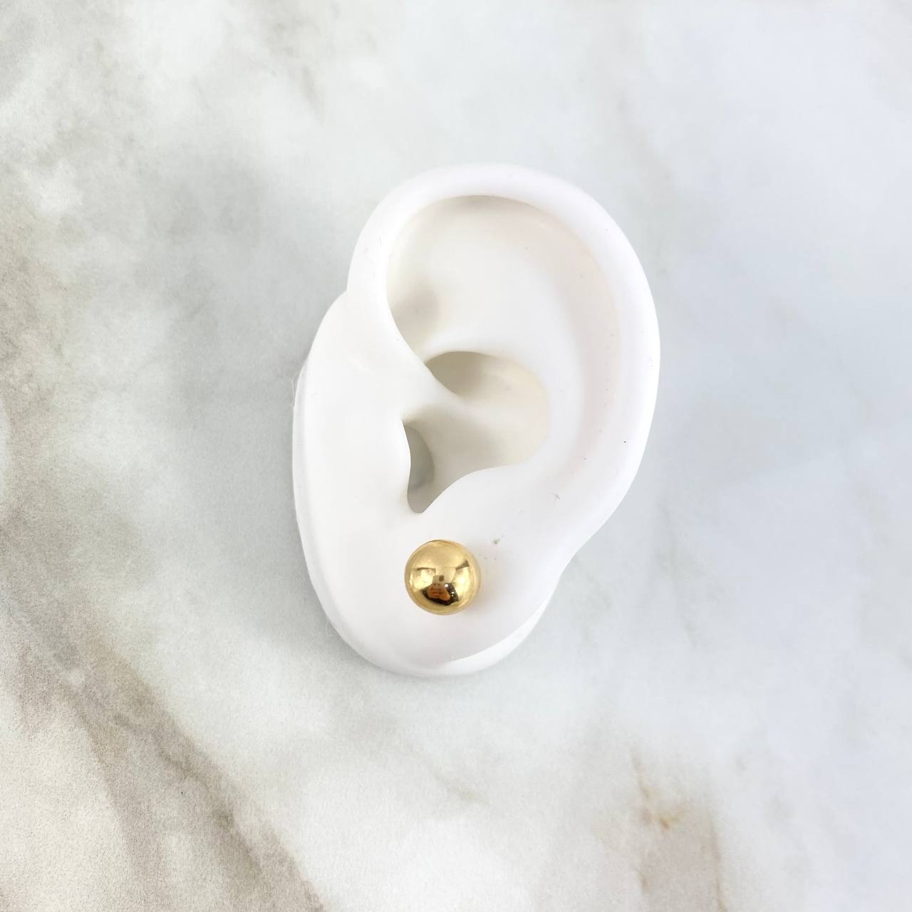 Topos Bola Lisa 0.9 g / in / 8 mm Oro Amarillo 18K