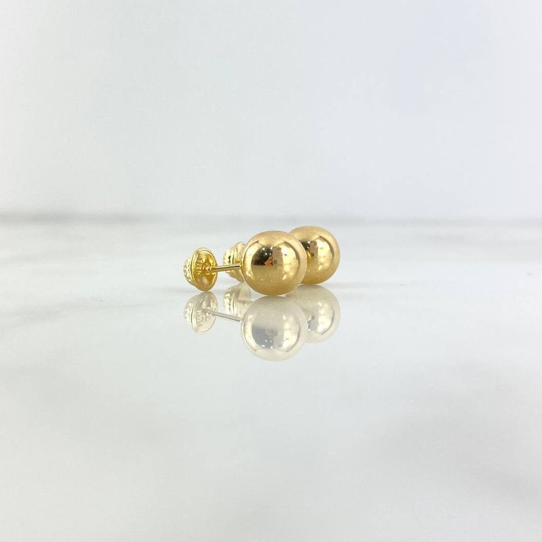 Stud Earrings Bead 0.75gr / 7mm Yellow Gold 18K %