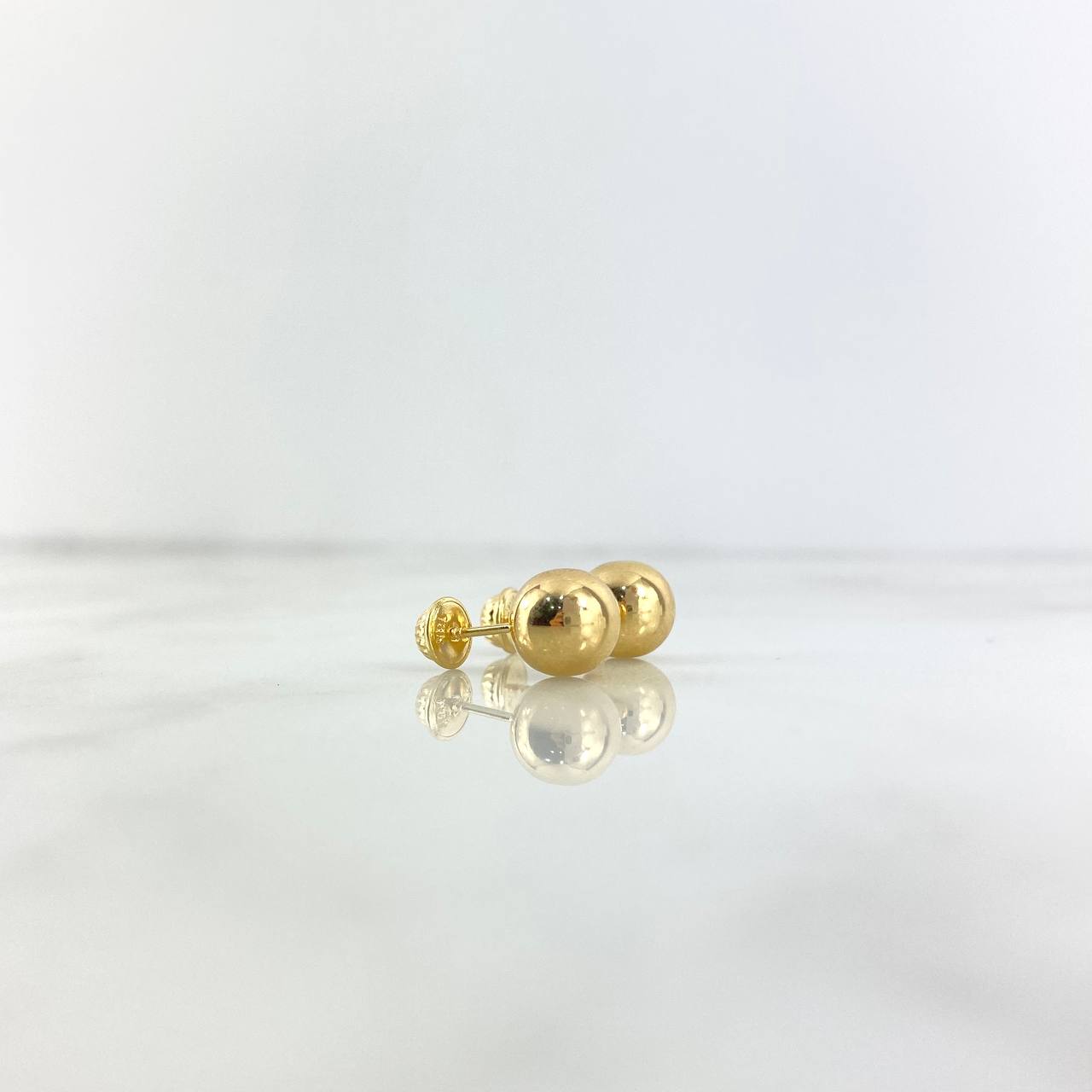 Stud Earrings Bead Plain 0.75gr / 7mm Yellow Gold 18K