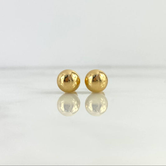 Stud Earrings Bead 0.75gr / 7mm Yellow Gold 18K %