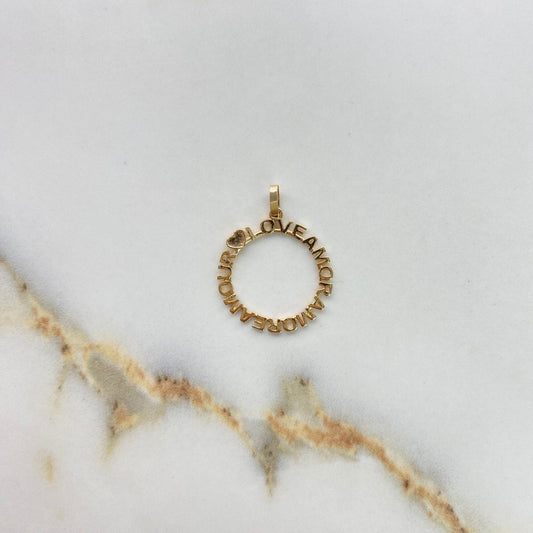Pendant Love 1.6gr / 2.5cm / Smooth Yellow Gold $