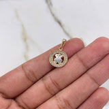 Pendant Bear Ts 1.15gr / 1.7cm / White Zircon Medallion Two Yellow and White Gold $