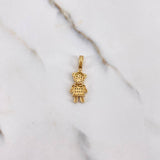 Pendant Bear 2.3gr / 2.5cm / White Green Zircons Yellow Gold $