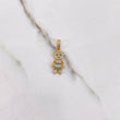 Pendant Bear 2.3gr / 2.5cm / White Green Zircons Yellow Gold $