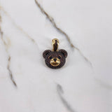 Pendant Bear 10.75gr / 2.5cm / Face Brown and Black Zircons Yellow Gold $