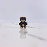 Pendant Bear 7.2gr / 1.5cm / Brown Black Zircons Yellow Gold $