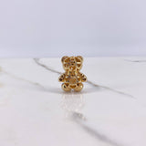 Pendant Bear 7.2gr / 1.5cm / Brown Black Zircons Yellow Gold $