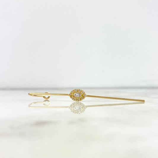Piercing / Arete Cruzado 2.4gr / 7cm / 1mm Circones Blancos Oro Amarillo (Joya)