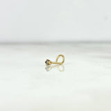 Piercing Curvo Chispa Fija 0.15gr / 1cm / Circon Negro Oro Amarillo 18K (Joya)