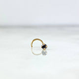 Piercing Curvo Chispa Fija 0.15gr / 1cm / Circon Negro Oro Amarillo 18K (Joya)