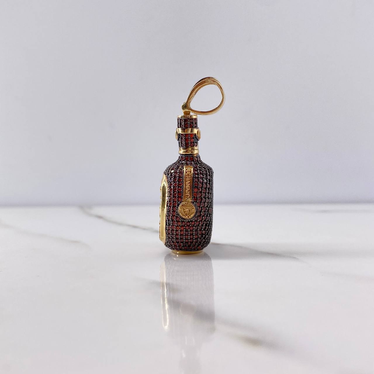 Pendant Buchanan's Bottle 19.25gr / 5cm / Orange Zircons Yellow Gold (Offer) &