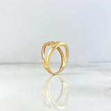Love Ring 3.7gr / Size 7 1/2 / White Zircons Yellow Gold