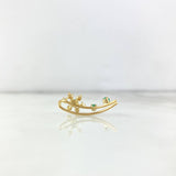 Piercing Earcuff Simulator 1.15gr / 2.2cm / Snowflake Emeralds 20 Pts White Diamonds 12 Pts Yellow Gold (Jewel) *