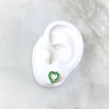 Heart Silhouette Stud Earrings 3.2 g / in / 10.35 mm Yellow Gold 18K