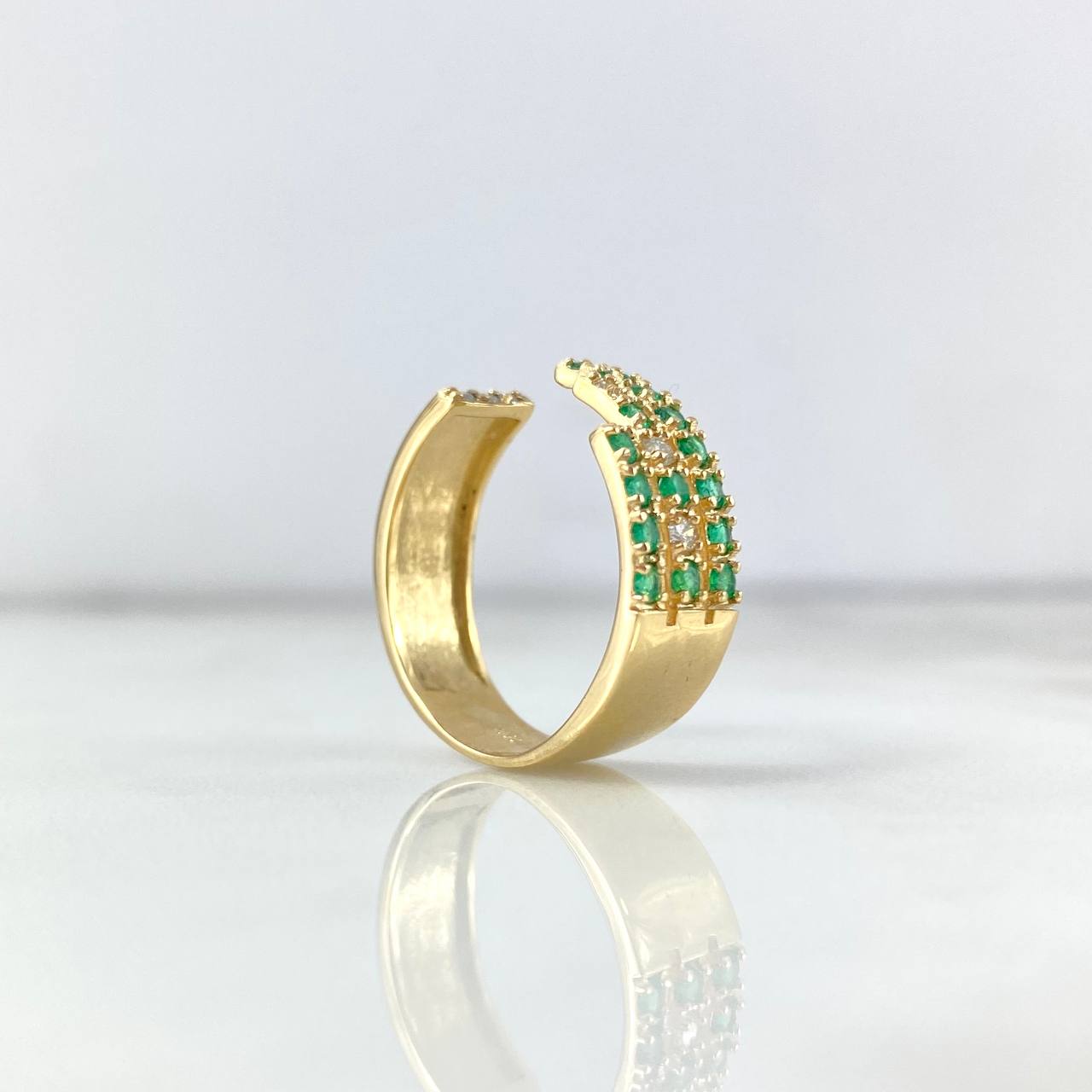 Matrix Ring 4.2gr / T8 1/2 / Emeralds 50pts White Diamonds 15pts Yellow Gold (Jewel)