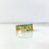 Matrix Ring 4.2gr / T8 1/2 / Emeralds 50pts White Diamonds 15pts Yellow Gold (Jewel)