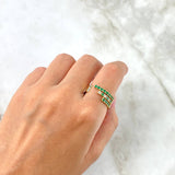 Matrix Ring 4.2gr / T8 1/2 / Emeralds 50pts White Diamonds 15pts Yellow Gold (Jewel)