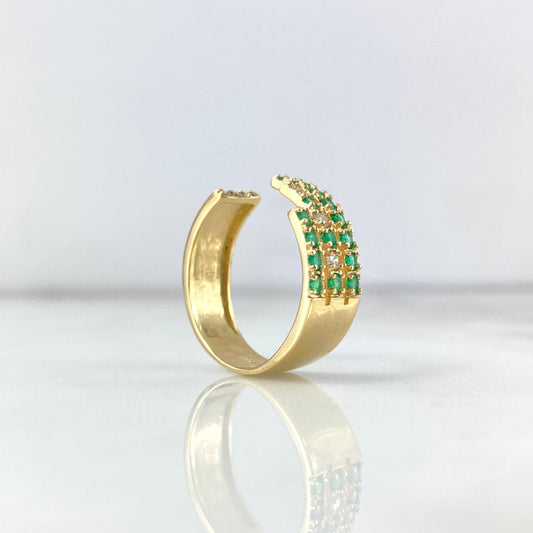 Matrix Ring 4.2gr / T8 1/2 / Emeralds 50pts White Diamonds 15pts Yellow Gold (Jewel)
