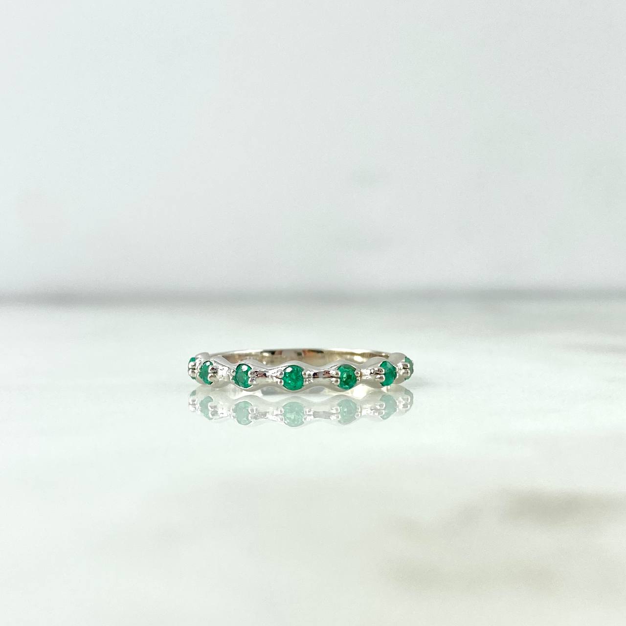 Bubble Ring 2.3gr / T7 / Emeralds 22pts White Gold (Jewel)