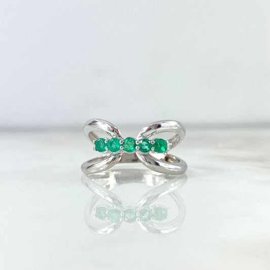 Inverse Infinity Ring 2.6gr / T6 1/2 / Emeralds 27pts White Gold (Jewel)