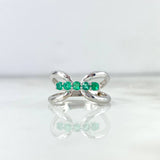 Inverse Infinity Ring 2.6gr / T6 1/2 / Emeralds 27pts White Gold (Jewel)