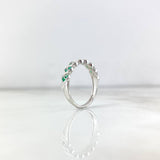 Zigzag Bow Ring 2.55gr / Size 7 1/2 / Emeralds 30pts White Gold (Jewel)