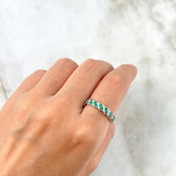 Zigzag Bow Ring 2.55gr / Size 7 1/2 / Emeralds 30pts White Gold (Jewel)