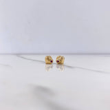 Topos Corazon 0.7gr / Troquelado Circon Fucsia Oro Amarillo &