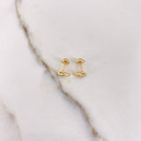 Stud Earrings Heart Silhouette 0.85gr / White Zircons Yellow Gold $