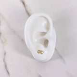 Stud Earrings Infinite 0.7gr / White Zircons Yellow Gold $