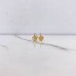 Stud Earrings Heart Silhouette 0.85gr / White Zircons Yellow Gold $