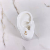 Stud Earrings Heart Silhouette 0.85gr / White Zircons Yellow Gold $