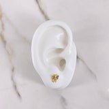 Stud Earrings Mariposa 0.85gr / Colored Zircons Yellow Gold $