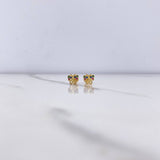 Stud Earrings Mariposa 0.85gr / Colored Zircons Yellow Gold $