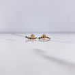 Stud Earrings Line 1.05gr / Blue Fuchsia Green Yellow Gold Zircons &