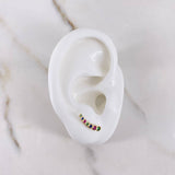 Stud Earrings Line 1.05gr / Blue Fuchsia Green Yellow Gold Zircons &