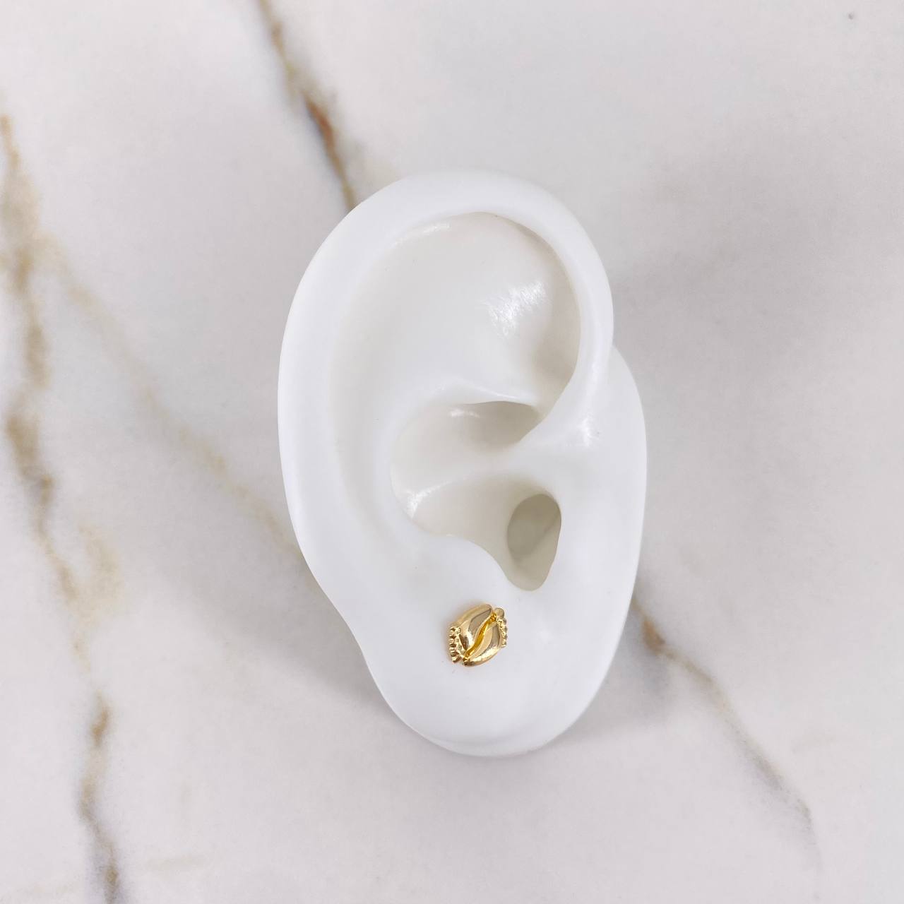 Stud Earrings Double Dots 0.7gr / Smooth Yellow Gold $