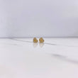 Stud Earrings Heart Silhouette 1gr / White Zircons Yellow Gold $