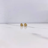 Stud Earrings Heart Silhouette 1gr / White Zircons Yellow Gold $