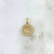 Dije Circulo Corona RX  2.2gr / 2.2cm / Circones Blancos Oro Amarillo 18K ©