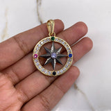 Pendant Cardinal Star 8.45gr / 4cm / White Black Blue Fuchsia Green Gold Yellow Zircons $