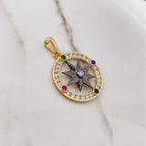 Pendant Cardinal Star 8.45gr / 4cm / White Black Blue Fuchsia Green Gold Yellow Zircons $