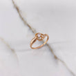 Solitaire Ring Silhouette 2gr / Size 7 1/2 / White Zircons Rose Gold &