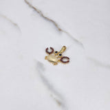 Pendant Crab 2.05gr / 2cm / Amber Black Zircons Yellow Gold $